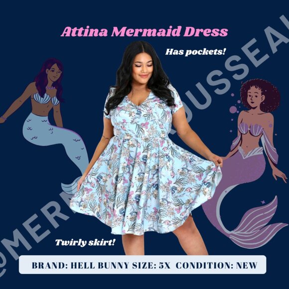 Hell Bunny Dresses & Skirts - Hell Bunny 5X Attina Mermaid Dress with pockets